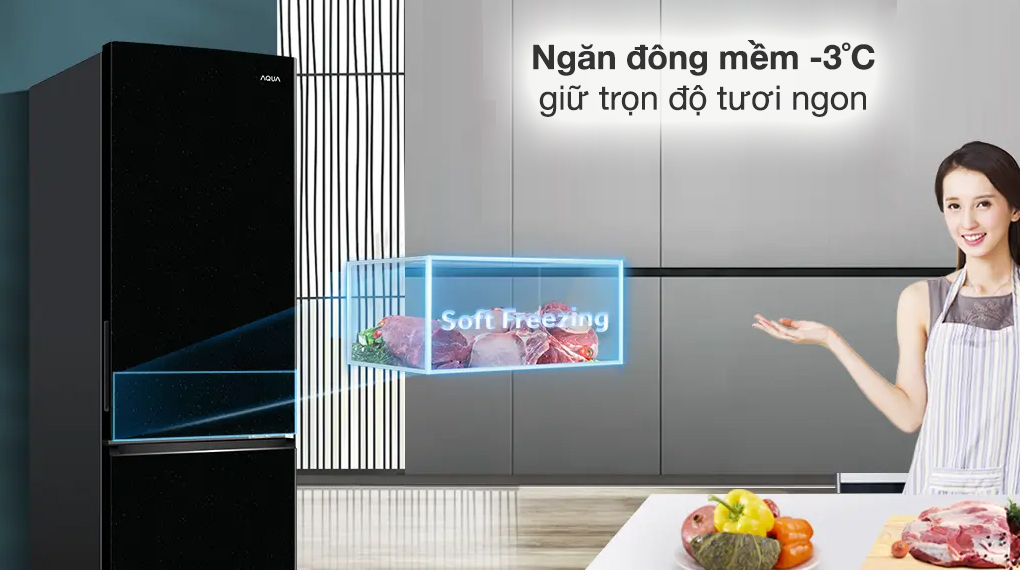 Tủ lạnh Aqua Inverter 324 lít AQR-B390MA(SLB) - Ảnh 4