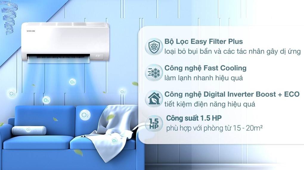 Máy lạnh Samsung Inverter 1.5 HP AR13DYHZAWKNSV - Ảnh 3