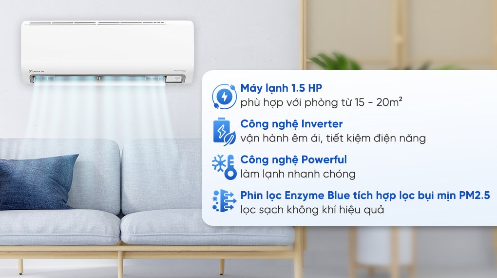 Máy lạnh Daikin Inverter 1.5 HP FTKB35ZVMV - Ảnh 8