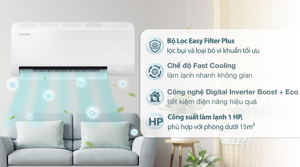 Máy lạnh Samsung Inverter 1 HP AR10DYHZAWKNSV - Ảnh 3