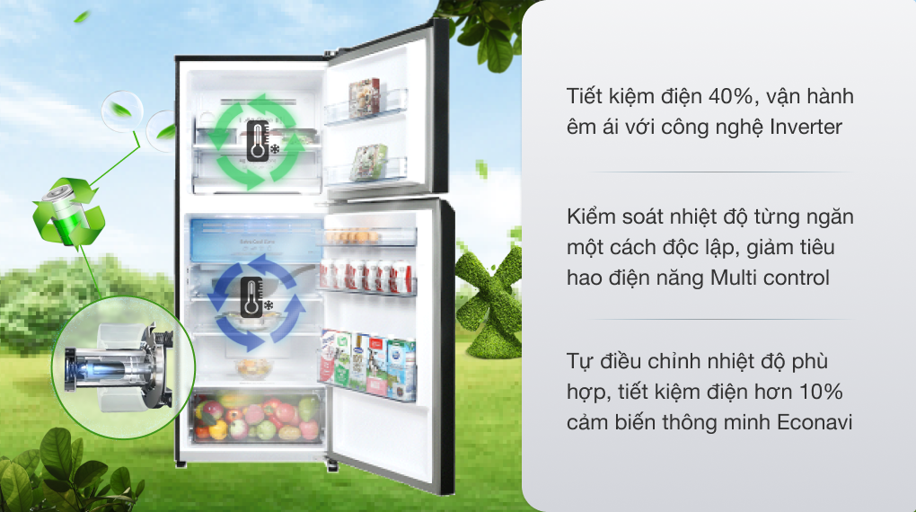 Tủ lạnh Panasonic Inverter 326 lít NR-TL351VGMV - Ảnh 5