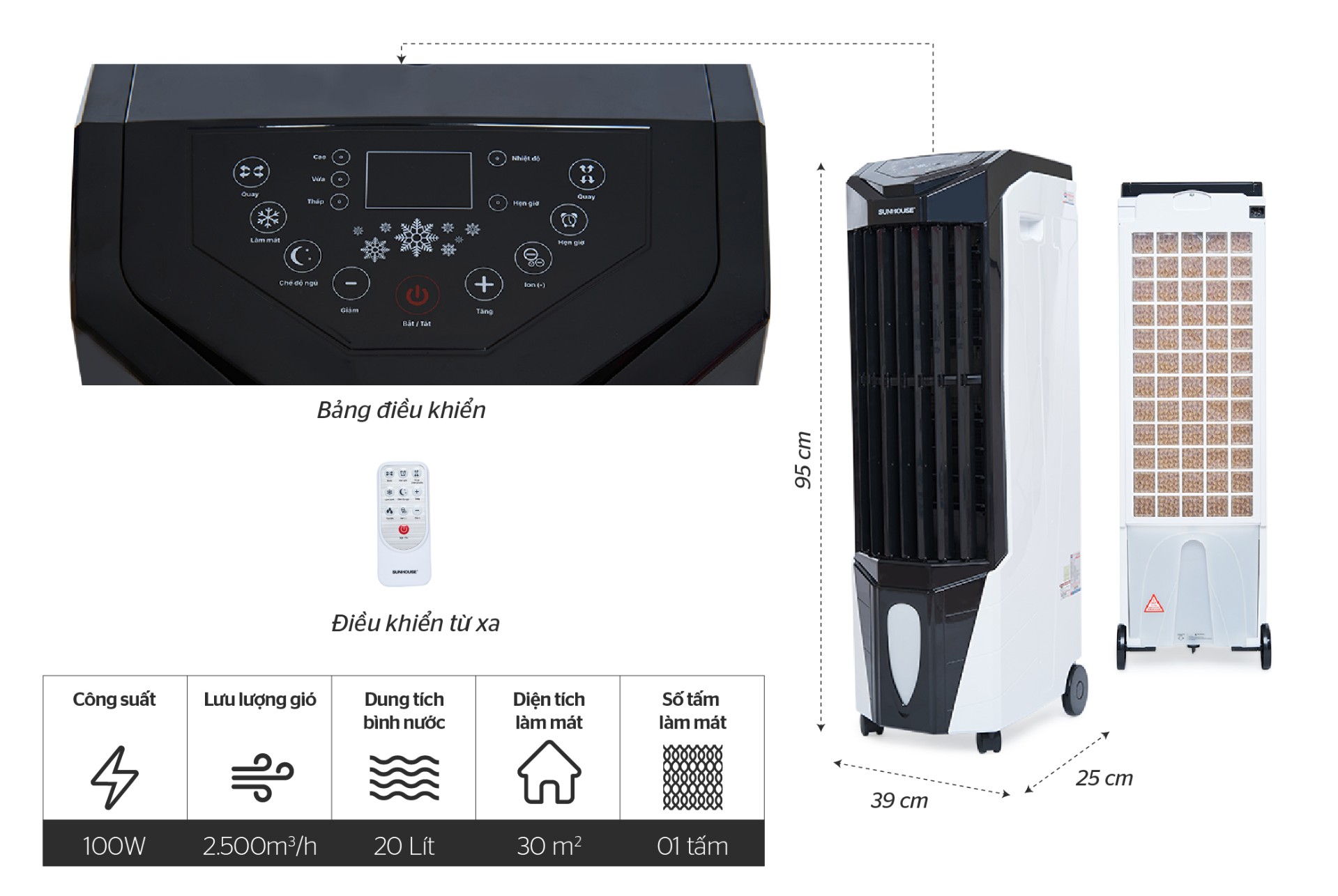 MÁY LÀM MÁT KHÔNG KHÍ SUNHOUSE SHD7719 (20L) - Ảnh 10
